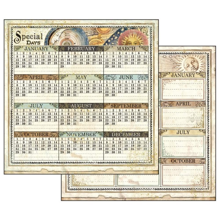 Kétoldalas papír 31, 5x30 cm Naptár