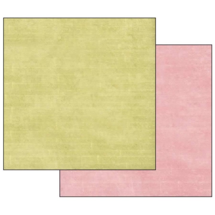 Kétoldalas papír, 31, 5 x 30, 5 cm - Zöld/rózsaszín minta