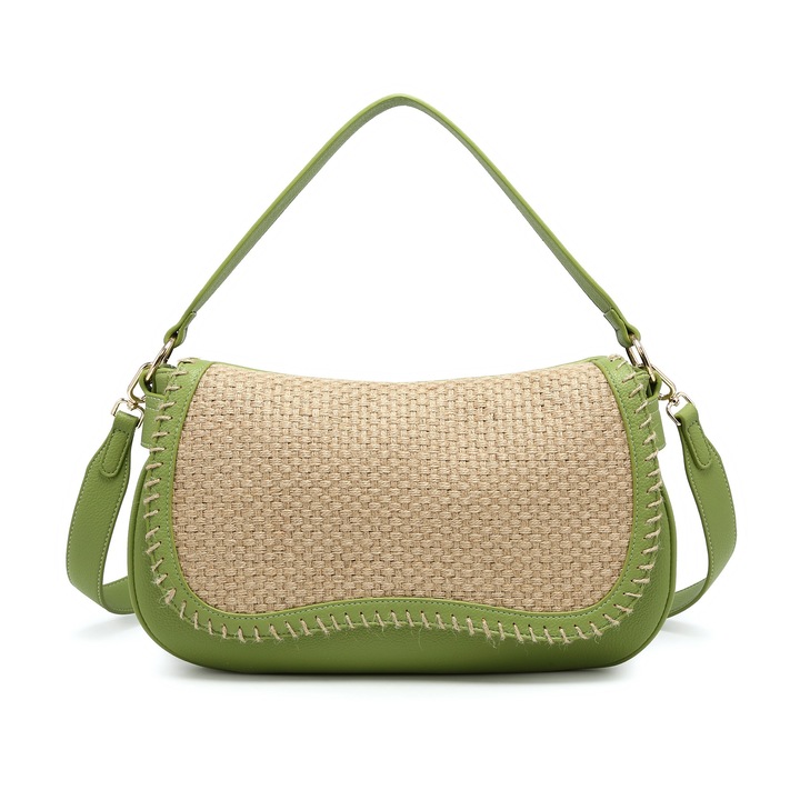 Kassandra, Geanta de umar cu insertie tesuta, Verde