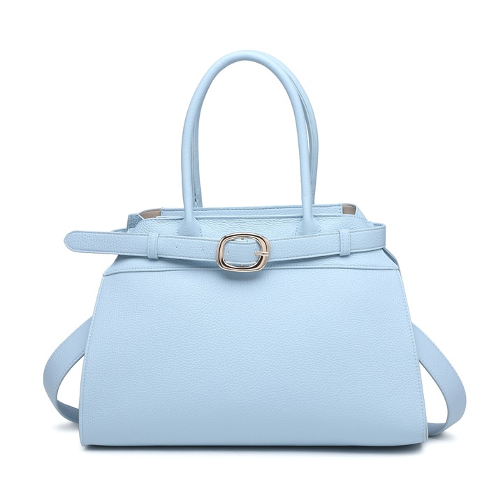 Kassandra, Geanta cu bareta de umar si aspect granulat Elowen, Albastru deschis