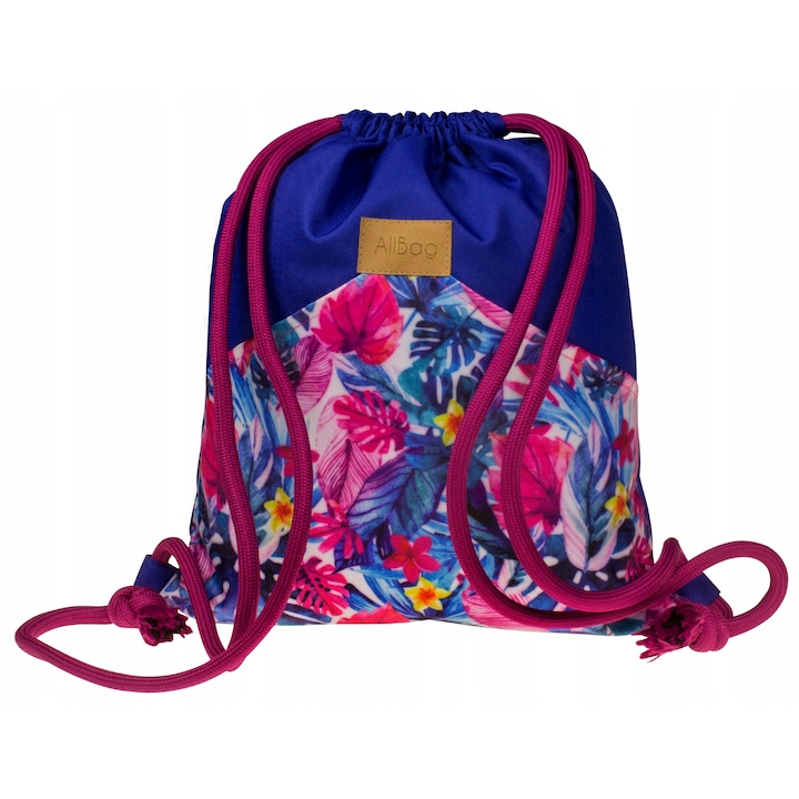 Rucsac poliestersc premium, Allbag, 33x38 cm, multicolor, 220g, design tropical