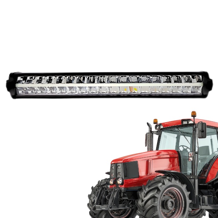 Proiector LED Bar, FONIX TerraForce Pro, Putere 180W, Intensitate 18750 Lumeni, Pozitie DRL Alba, Rezistenta IP67 La Apa Si Praf, Carcasa Aluminiu, Tensiune 12V-24V, Ideal Pentru Tractoare/Combine/Utilaje Agricole, 50x6x6cm, Negru