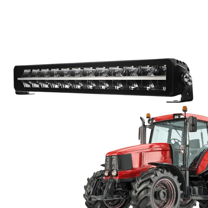 Proiector LED Bar, FONIX TerraForce Pro, Putere 120W, Intensitate 12750 Lumeni, Pozitie DRL Alba, Rezistenta IP67 La Apa Si Praf, Carcasa Aluminiu, Tensiune 12V-24V, Ideal Pentru Tractoare/Combine/Utilaje Agricole, 35x6x6cm, Negru