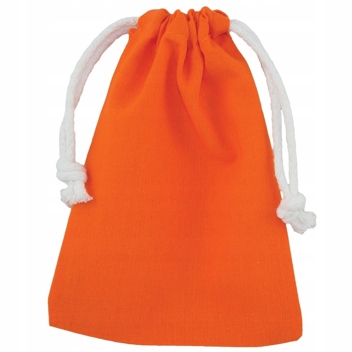 Sac din Bumbac, Portocaliu, 10x15cm, 145g, pentru Bijuterii