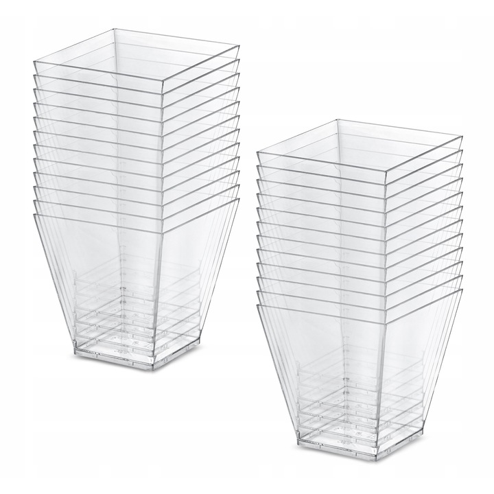 Puchare pentru desert, Allbag, 200ml, set 50 bucati, transparent, 7x7x4.2cm