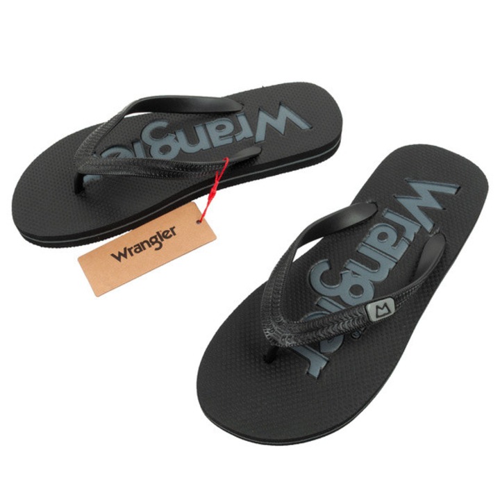 Slapi Wrangler Cole Flipflop pentru barbati, negri, Negru