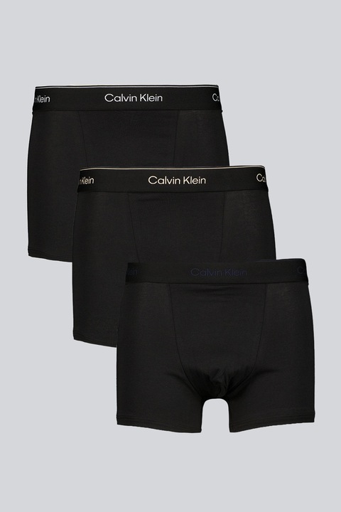 CALVIN KLEIN, Set de boxeri din amestec de bumbac - 3 perechi, Negru antracit, M