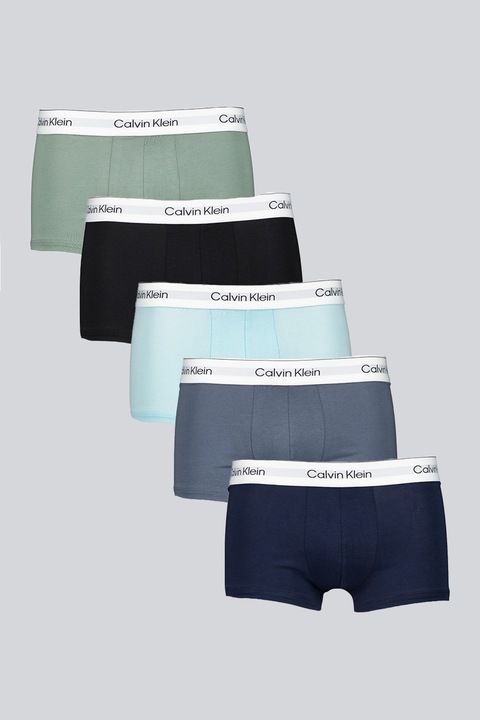 CALVIN KLEIN, Боксерки с лого - 5 чифта, Сив/Антрацитно черно/Син