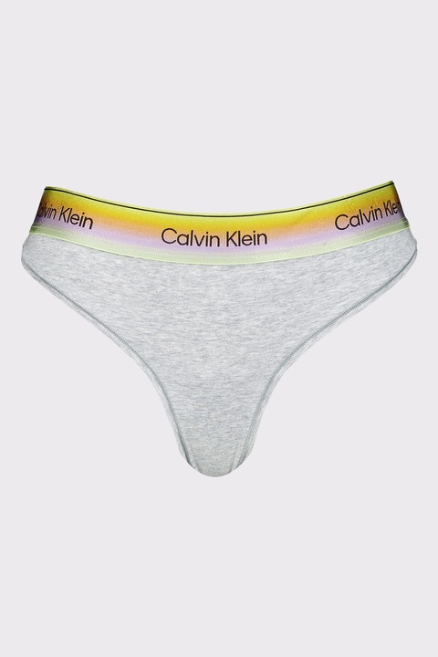 CALVIN KLEIN, Танга с лого, Сив меланж