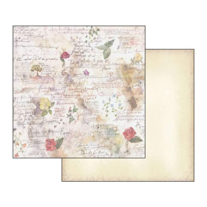 Hârtie dublă, 31,2 x 30,3 cm - flori și poezie