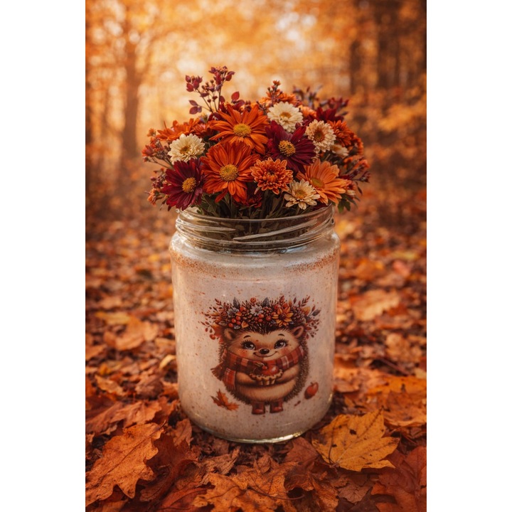 Vază decorativă transparentă, 300 ml, realizată manual, sticlă