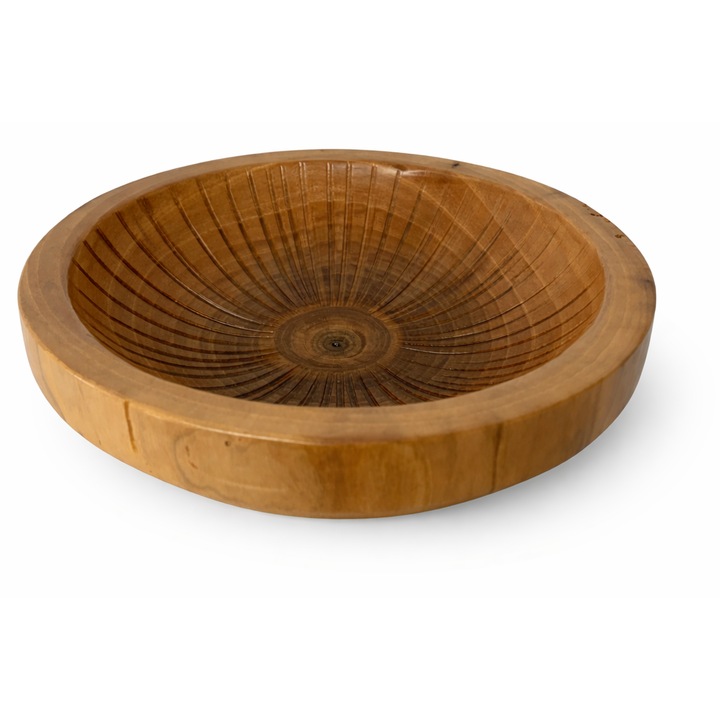 Bol handmade din lemn de nuc, Ø20 cm, design rustic elegant, multifunctional - servire/decorativ/cadou