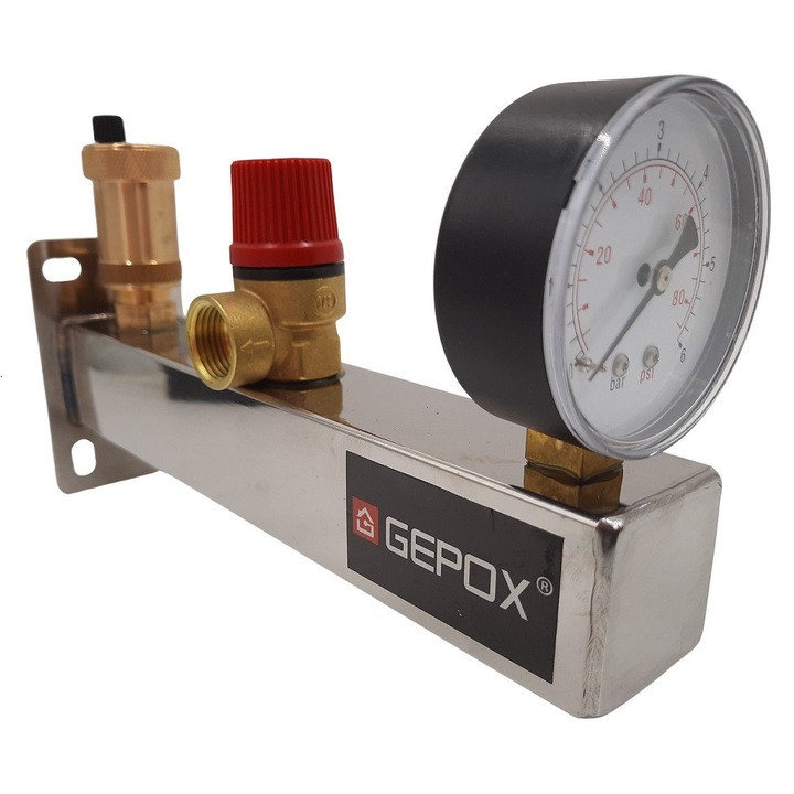 Grup de siguranta GEPOX din INOX pentru boiler / ACM, 6 Bar