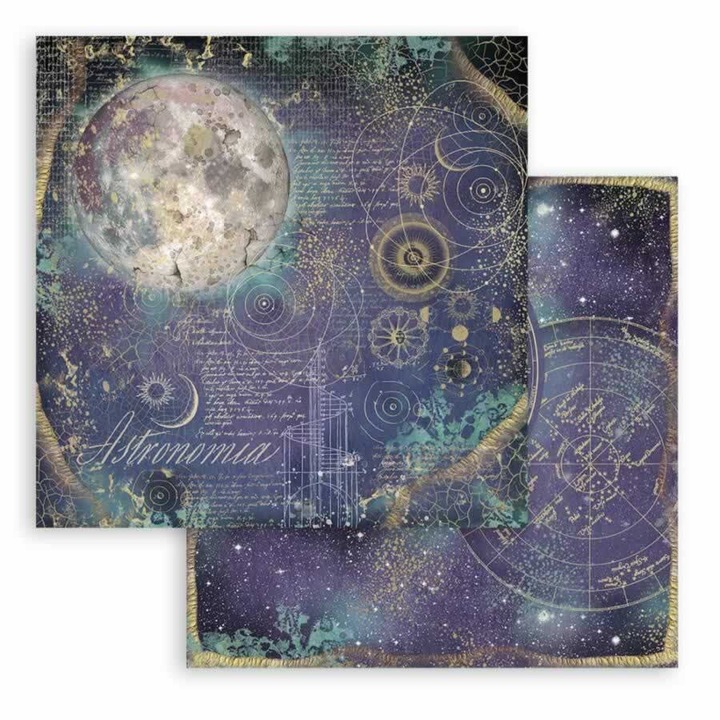 Scrapbooking kétoldalas papír - Cosmos Infinity astronomy