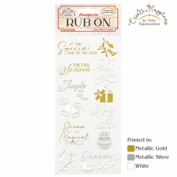 Rub-on cm 10, 16x21, 6 - Create Happiness Christmas bells