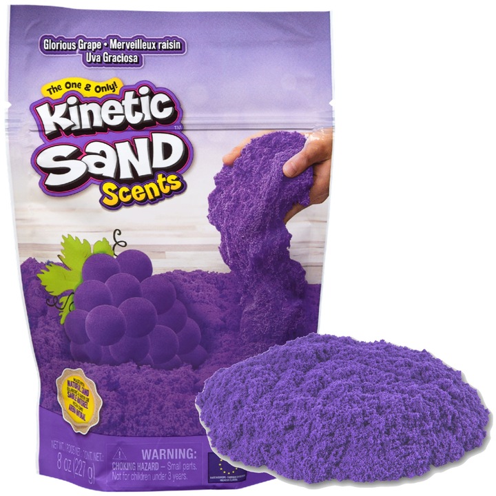 Nisip cinetic violet parfumat cu aroma de struguri Kinetic Sand 228 g