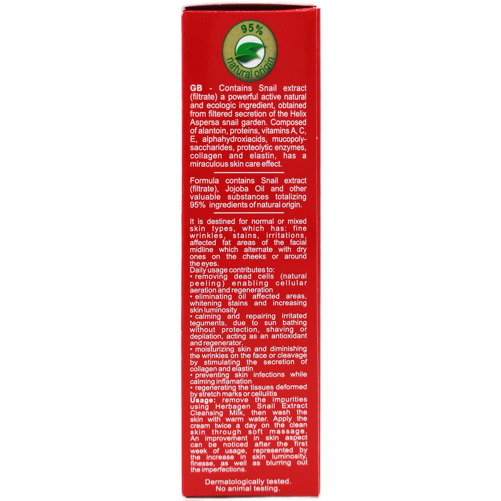 Crema ten cu extract Melc, AntiRid, AntiPete, Netezire, puternic