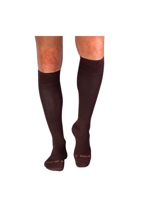 Sosete compresive lungi 3/4 din Bumbac Mercerizat Maro
