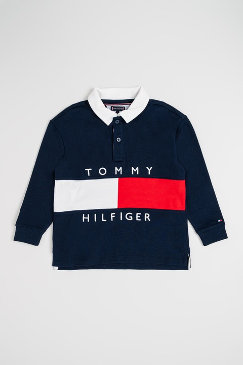 Tommy Hilfiger, Памучна блуза, Червен/Тъмносин