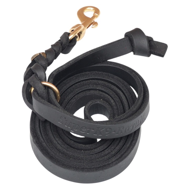 Lesa premium SK9 cu nod, 16 mm, piele naturala, alama, 250 cm