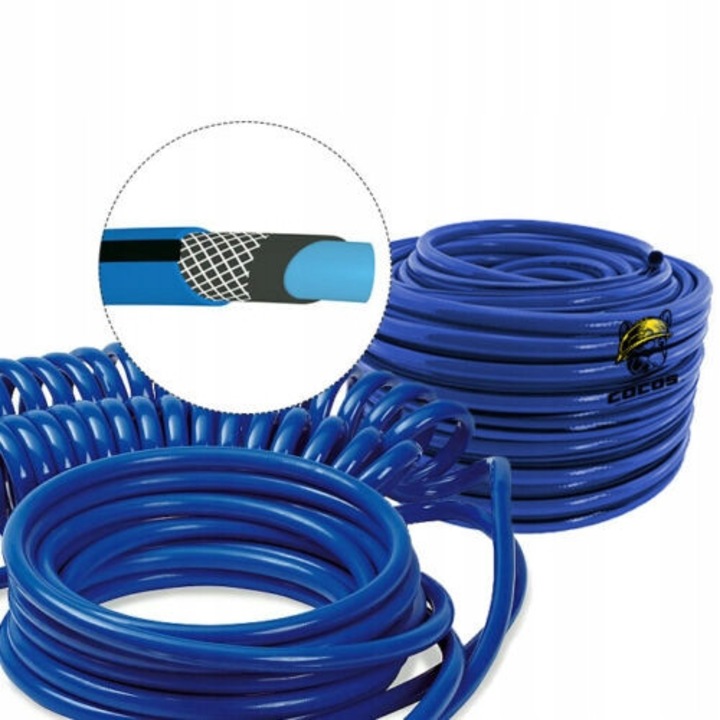 Пневматичен маркуч 6 мм, COCOS, 1 м, устойчив на екстремни температури, син