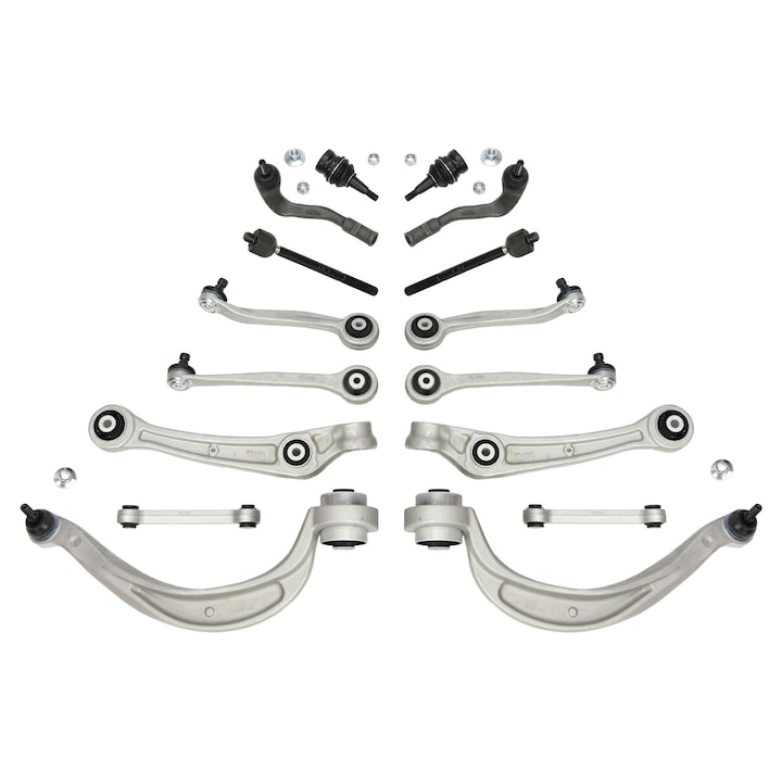 Első felfüggesztés lengőkar készlet, Master-Sport, Audi A5 (8F7) típushoz, 10 darabos, első tengelyre szerelhető, kopásálló, ezüst