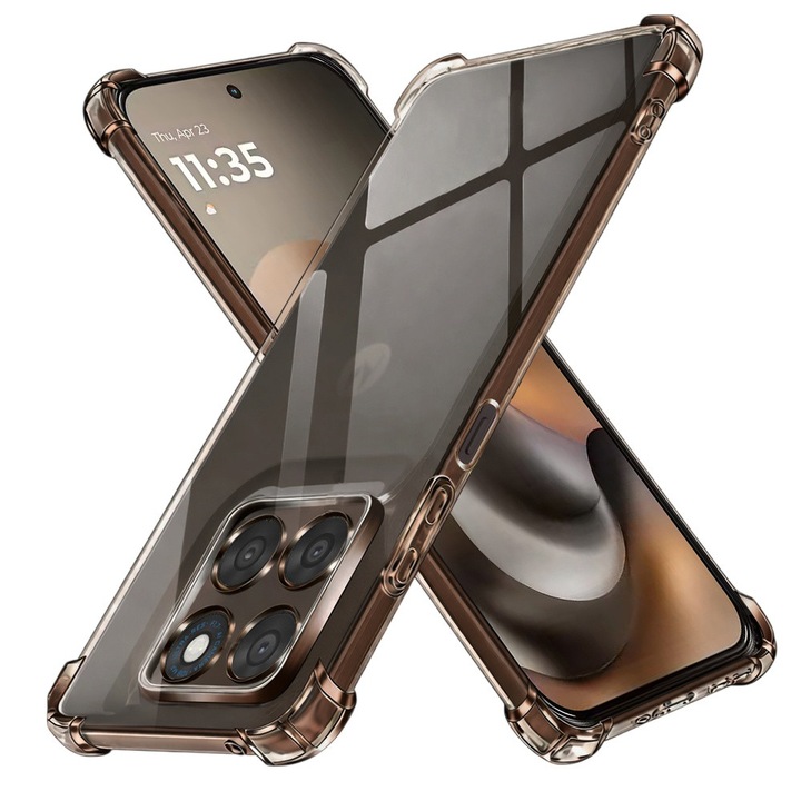 Husa Clear Anti-Soc pentru Motorola Moto G77 / G67, Protectie Colturi AirBag, Rezisntenta Socuri si Zgarieturi, Design Slim, Transparenta