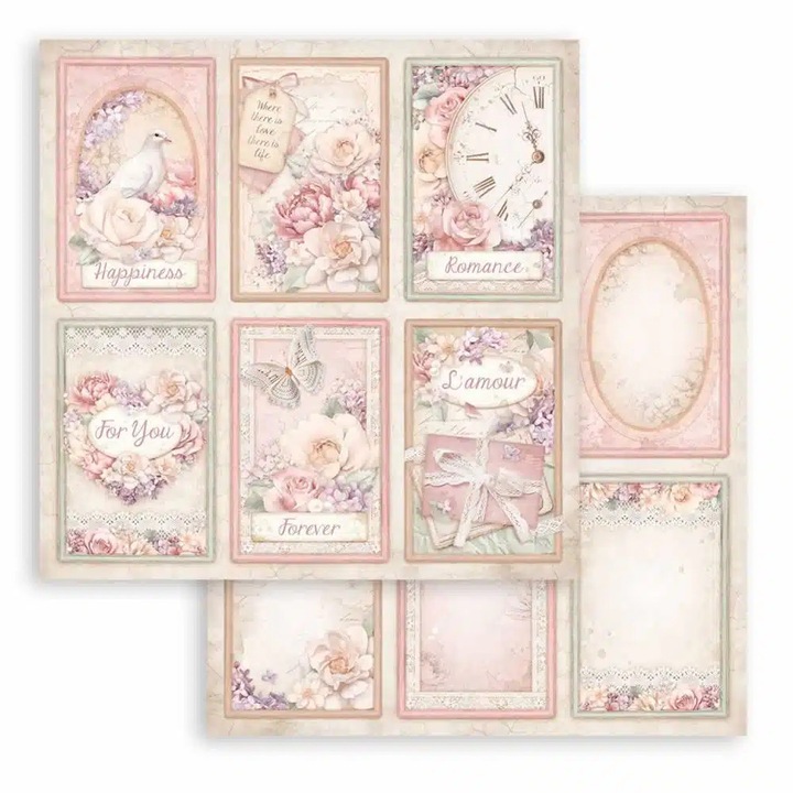 Scrapbooking kétoldalas papír - Romance Forever 6 cards