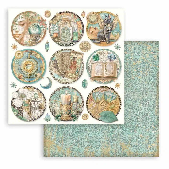 Scrapbooking kétoldalas papír - Fortune rounds
