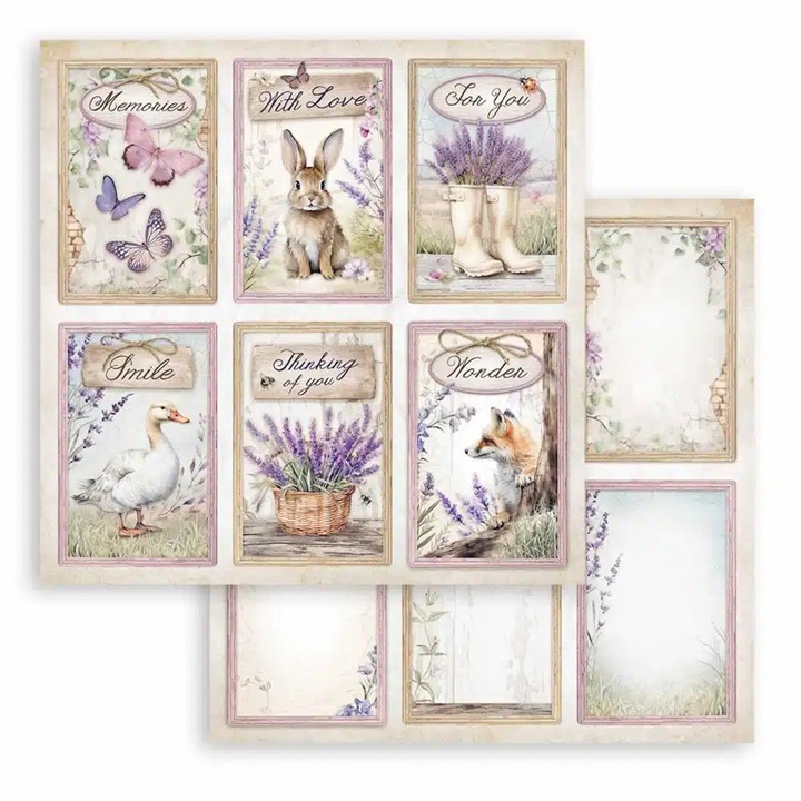 Scrapbooking kétoldalas papír - Lavender 6 cards