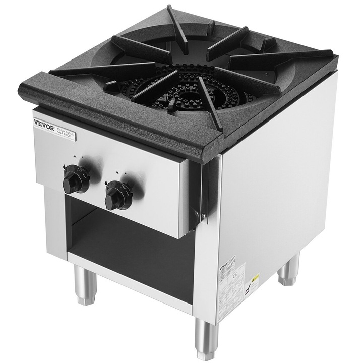 Plita de gatit comerciala cu cabinet, VEVOR, 1 arzator, gaz natural, 460x620x615mm
