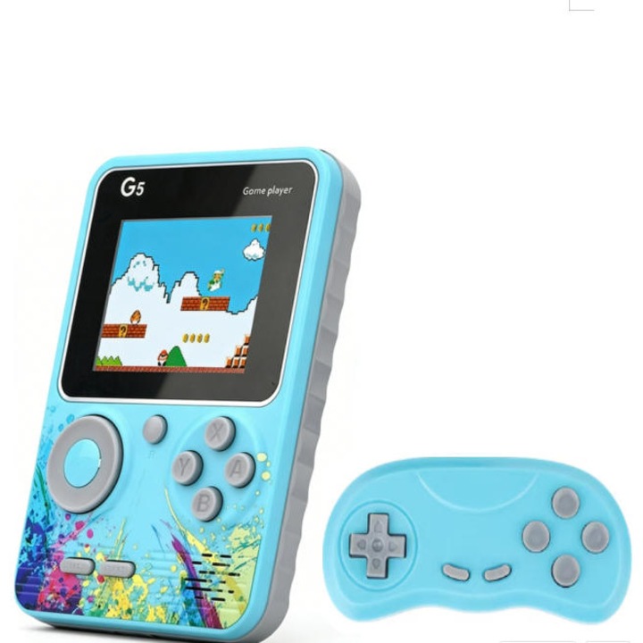 Consola de jocuri, Consola Portabila, Ecran 3 inch, 500 Jocuri, Usor de manevrat, Albastru