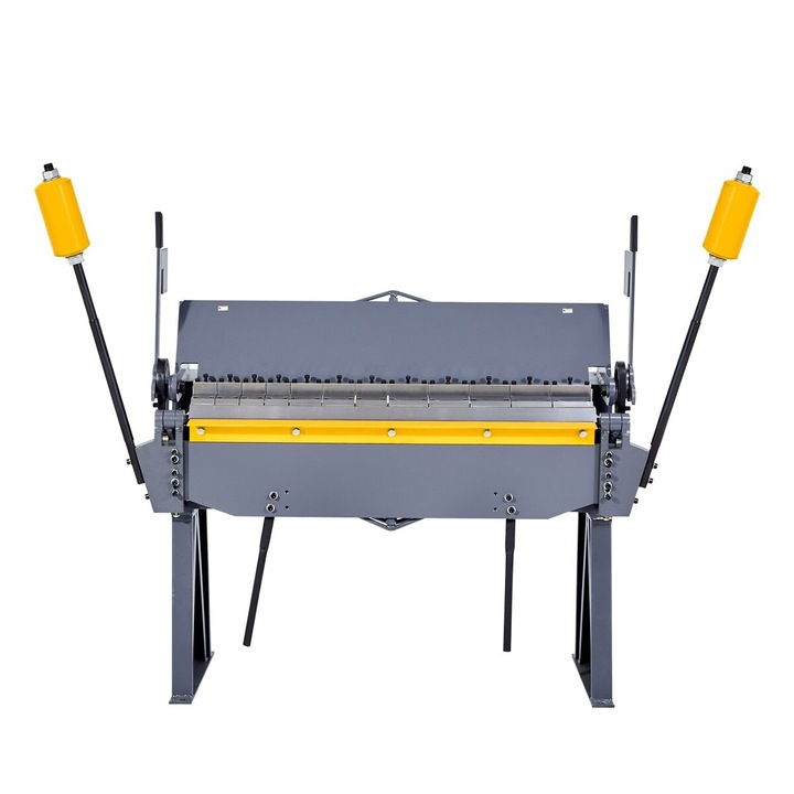 Fémlemez hajlítógép, VEVOR, 1220 mm, 12 Ga, 8 ujjas, 135 fok, szürke/sárga
