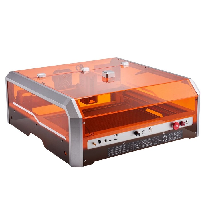 Masina de gravat cu laser VEVOR, 20W, 400x400mm, pentru lemn, piele, sticla, metal, viteza maxima 30000 mm/min