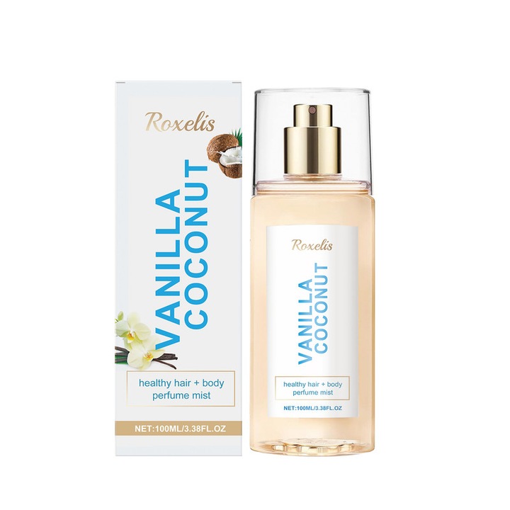 Testpermet vanília és kókusz illattal, Roxelis, 100ml, friss és krémes aroma