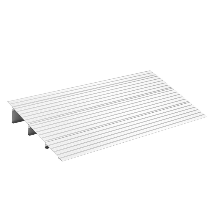 Rampa mobila VEVOR, aluminiu, 423x864x87mm, capacitate 363 kg, design antiderapant, argintiu