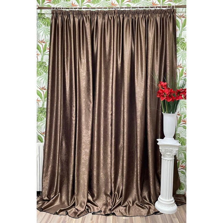 Set doua draperii blackout, culoare amber brown, colectia "Monocrom" by Liz Line, cu rejansa, 2x175x245cm - SD057175