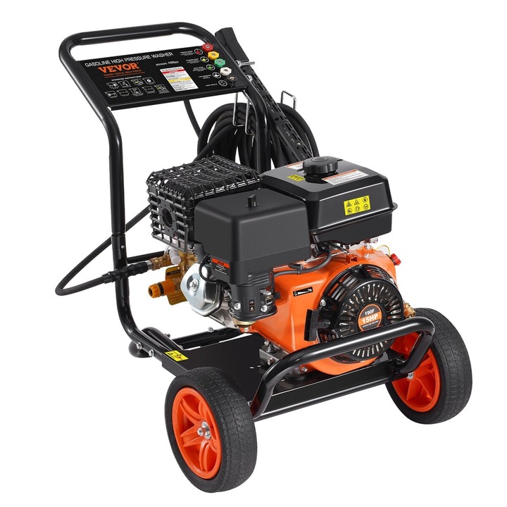 Aparat de spalat cu presiune VEVOR, 4400 PSI, 15L/min, set 5 duze, 39.17x25.98x29.53 in