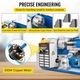 Метален мини струг VEVOR, 180x350 мм, 550W, променлива скорост 0-2500RPM, с 3-челюстен патронник, удобен за потребителя дизайн