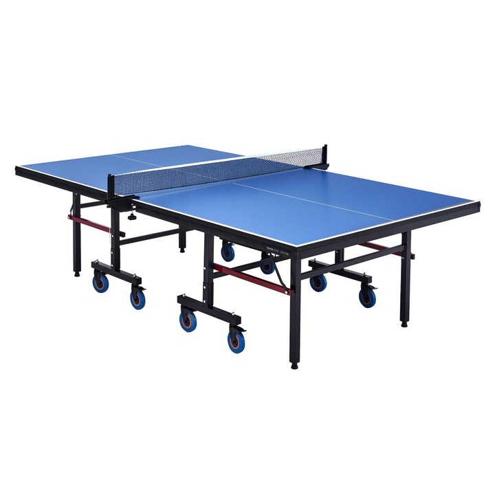 Masa de tenis de masa VEVOR, pliabila, 107.9x60x30 inch, cu retea cu clema, roti blocabile