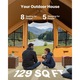 Corturi camping VEVOR, cort gonflabil pentru 5-8 persoane, galben, 4x3x2.2m, cu 2 feronerie, 2 usi, geanta de depozitare