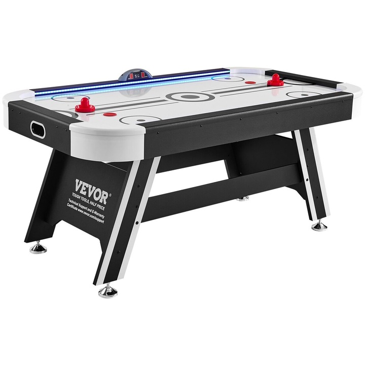 Masa foosball VEVOR, masa de hochei pe aer, set arcade cu 2 pucuri, 2 impingatoare, sistem de scor electronic, 106x61x81cm