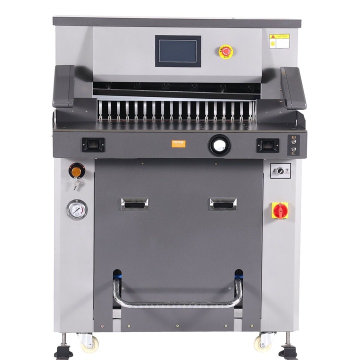 VEVOR elektromos hidraulikus papírvágó gép, 660.4 mm vágási szélesség, 80 mm vastagság, 1040x1430x1410 mm méretek