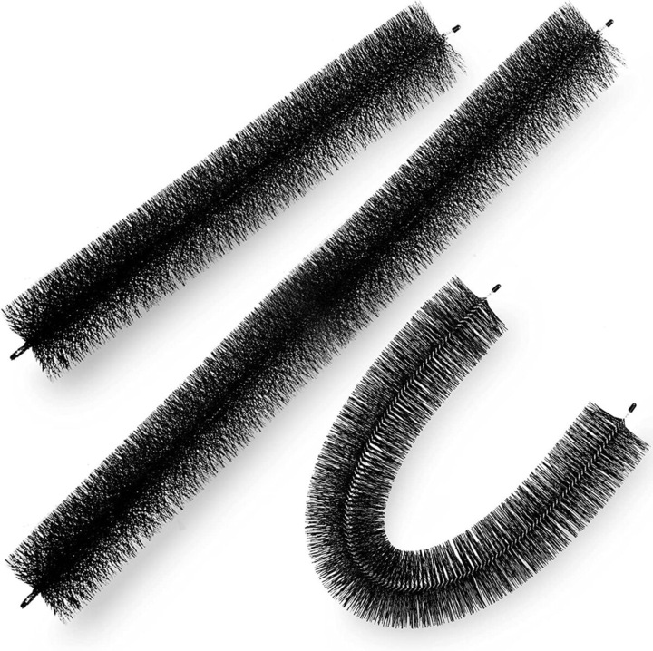 Perie de protectie pentru jgheaburi VEVOR, set 5 bucati, 4.33" diametru, 15 ft lungime, negru, material otel + PP