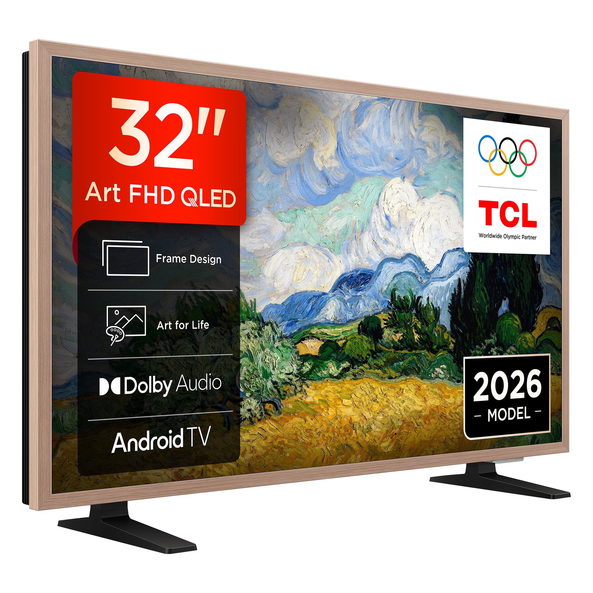 Televizor TCL QLED Art 32A400 Pro, 80 cm, Smart Google TV, Full HD, Clasa E (Model 2026)
