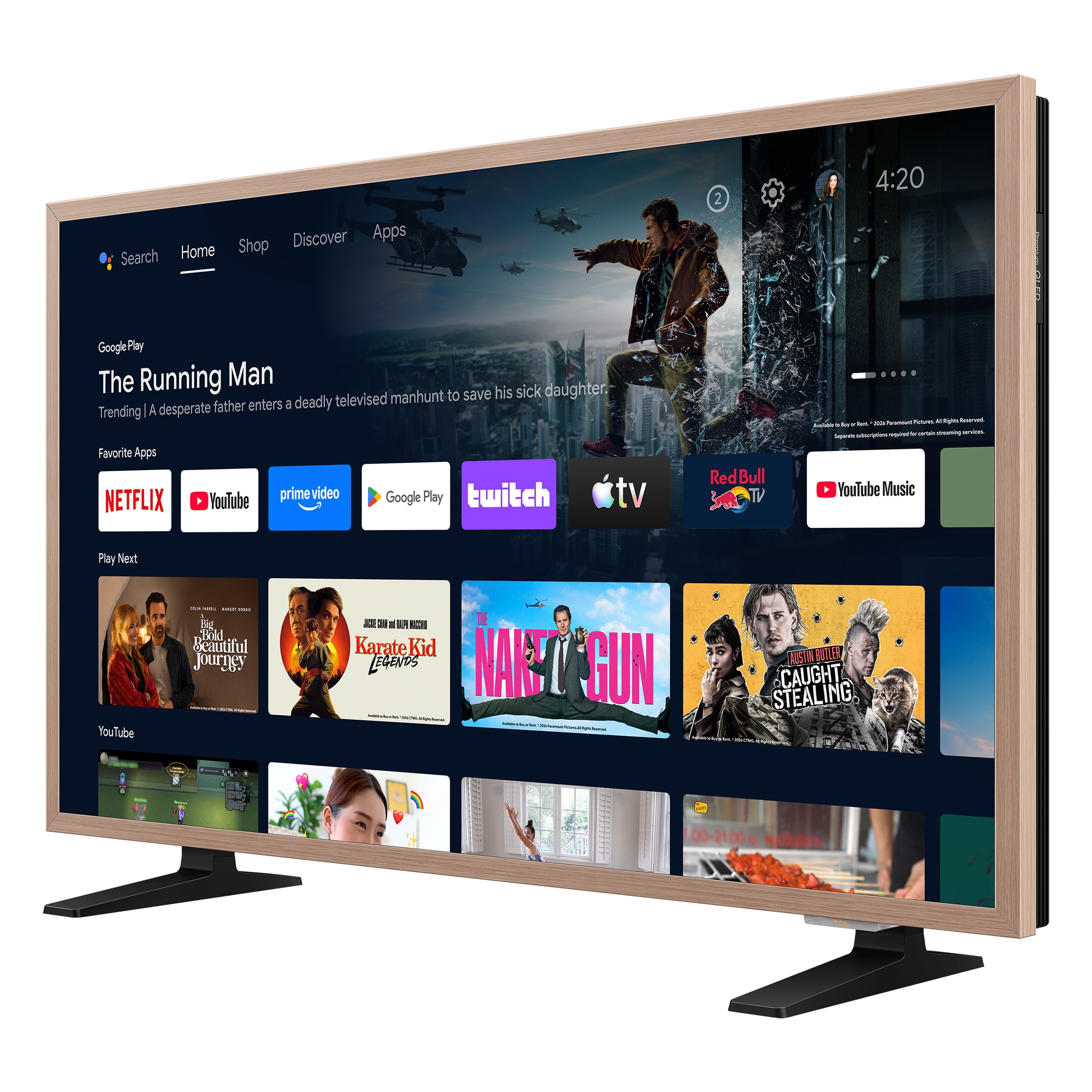Televizor TCL QLED Art 32A400 Pro, 80 cm, Smart Google TV, Full HD, Clasa E (Model 2026)