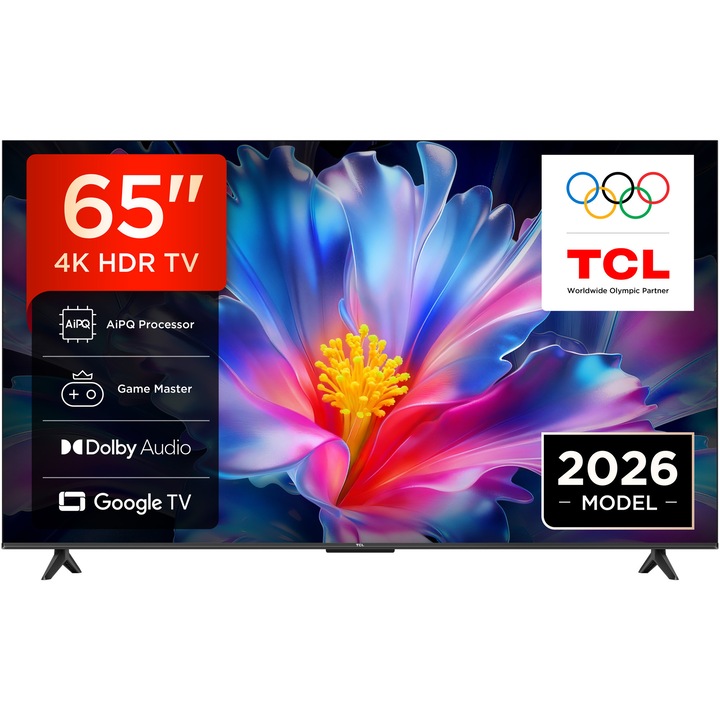 Телевизор TCL LED 65P6L, 65" (164 см), Smart Google TV, 4K Ultra HD, Клас E (Модел 2026)