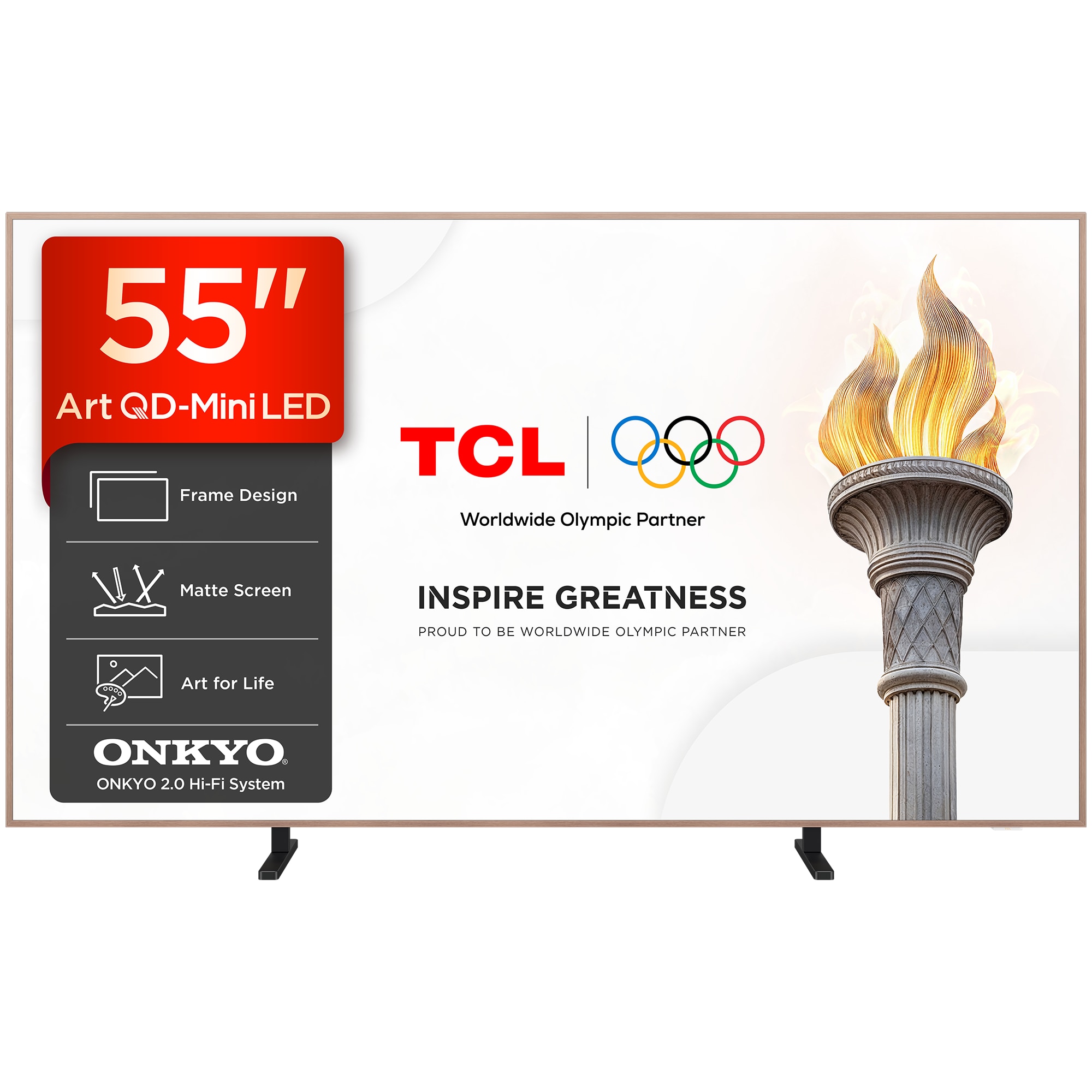 Televizor TCL MiniLed Art 55A400 Pro, 139 cm, Smart Google TV, 4K Ultra HD, 144Hz, Clasa E (Model 2026)