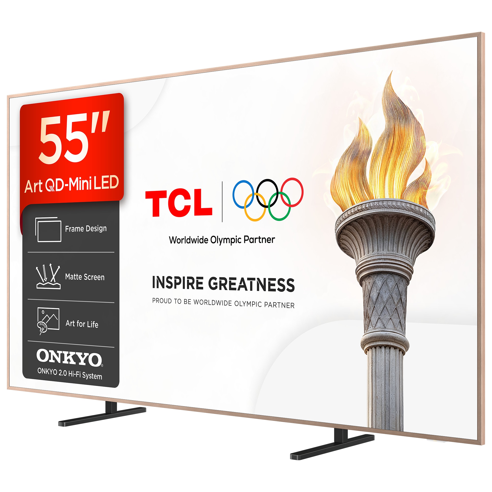 Televizor TCL MiniLed Art 55A400 Pro, 139 cm, Smart Google TV, 4K Ultra HD, 144Hz, Clasa E (Model 2026)
