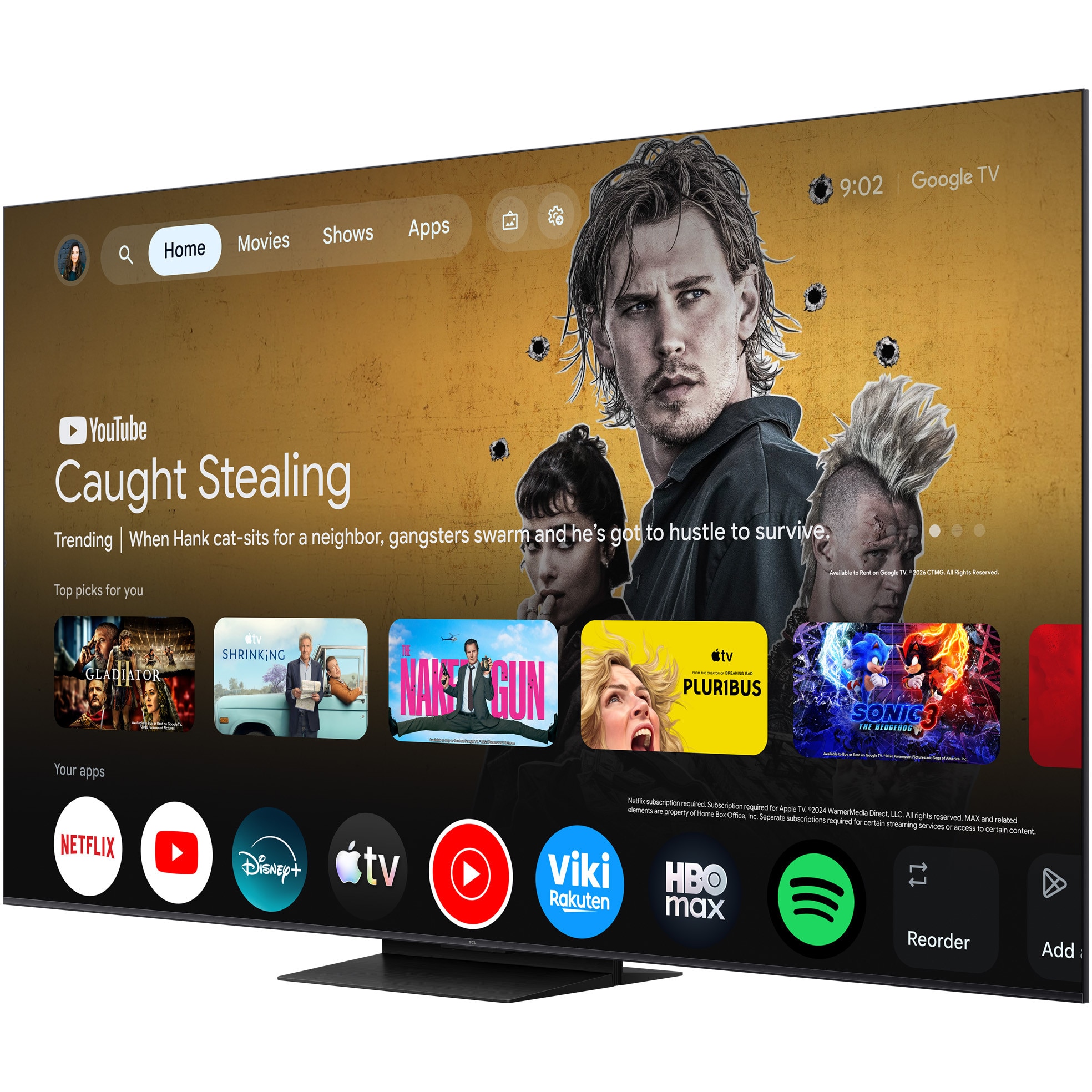Televizor TCL QD-MiniLed 85C6K Pro, 214 cm, Smart Google TV, 4K Ultra HD, 144Hz, Clasa D (Model 2026)